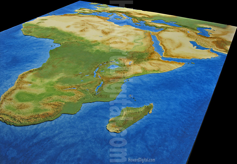 Topographic Model - Landform Models - African Model - Africa