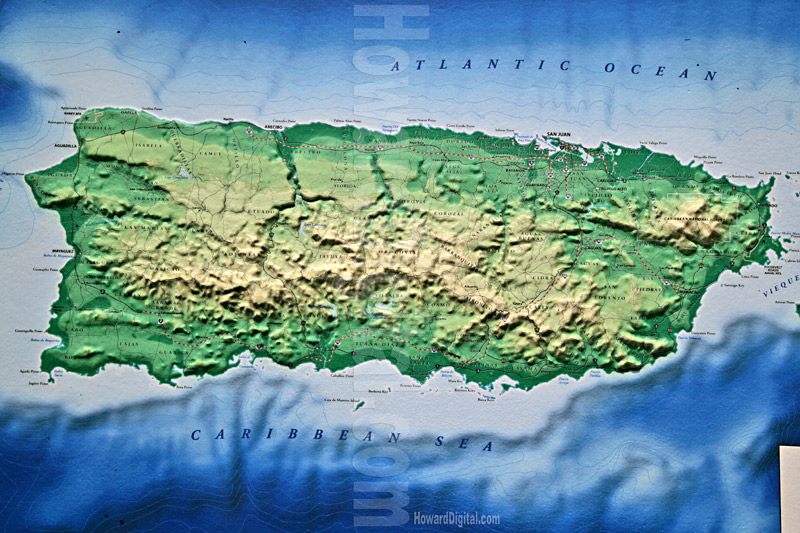 Raised Relief Maps - Puerto Rico Model - Location