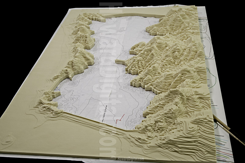 Relief Maps - Diamond Valley Lake Relief Map - Hemet, California, CA Model-02