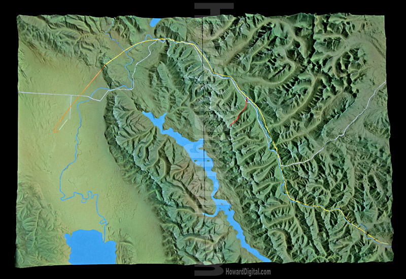Raised Relief Maps - Montana Crash Site Model - Montana