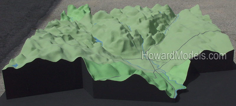 Relief Maps -  Torrington Relief Map - Torrington, Connecticut, CT Model-02