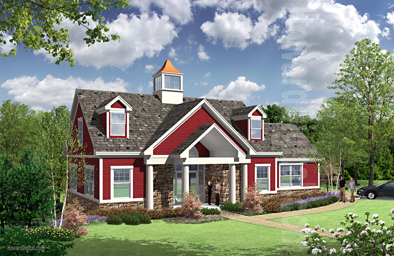 3D Rendering - Waterford Clubhouse - Manchester New Hampshire NH - Hayes Engineering, Inc