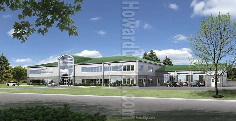 Architectural Illustration Executive Auto Exchange