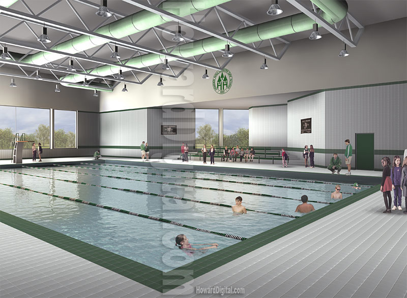 Computer Illustrations - Hamden Hall - Pool