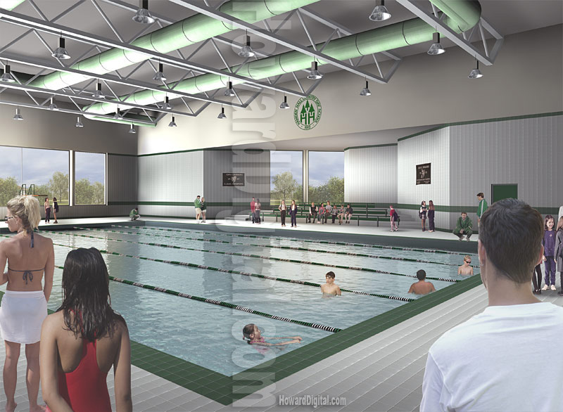 Computer Illustration - Hamden Hall - Pool Rendering 