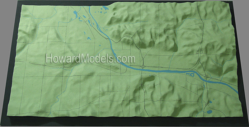 raised relief map model