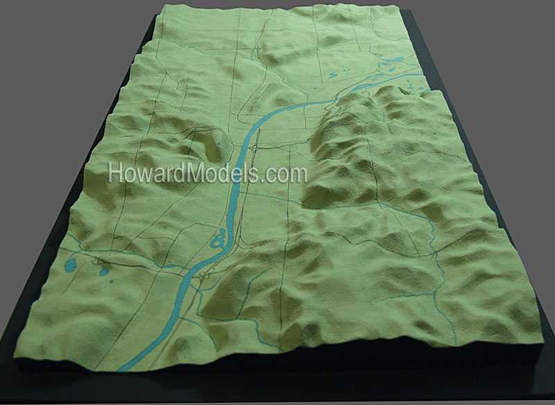 raised relief map model