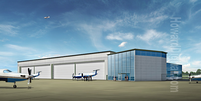 Architectural Illustration - Alpha Flying Hangar - Manchester Airport
