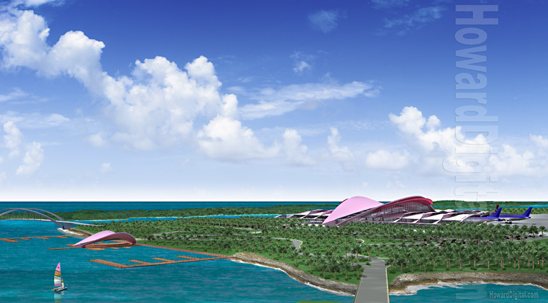 Architectural Illustration - Bermuda International Airport - 3 Cahow Way, St. George's GE CX, Bermuda