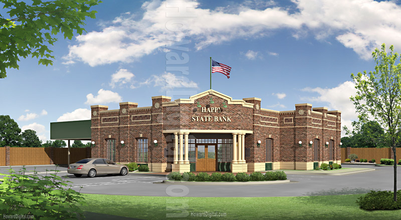Happy State Bank - Amirillo, Texas - Architectural Illustrations