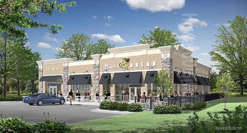 Architectural Illustration Panera Bread