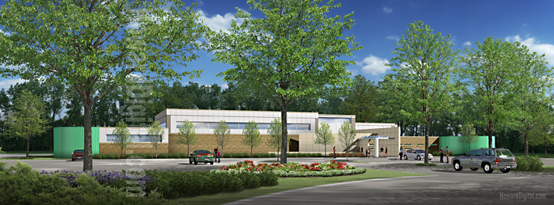 Architectural Illustration - YMCA Community Recreation Center - Albany Kentucky KY