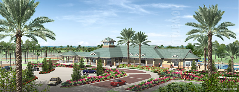 Architectural Rendering - Tennis Facility Resort - Palm Coast, Flagler County, Florida, just south of St. Augustine and north of Daytona Beach.