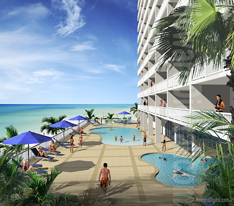 Architectural Rendering - Windward Beach Resort - Panama City Beach Florida FL