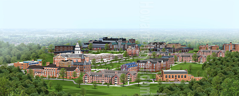 College Campus - Computer Illustration - HowardDigital