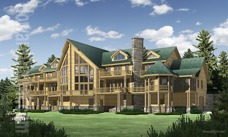 Schweizer Log House Renderings