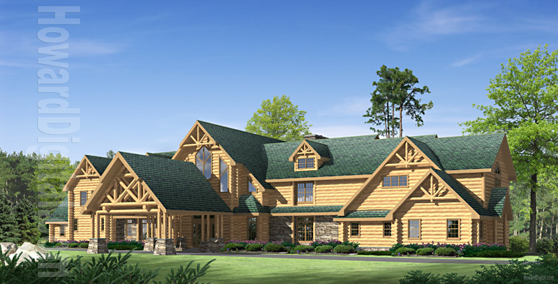 Schweizer Log House Renderings