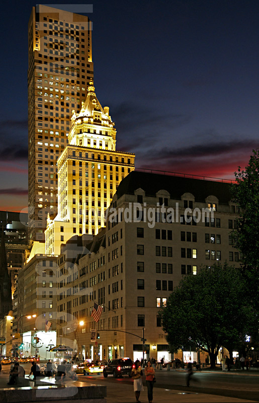 Crown Building at night