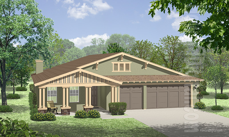 House Illustrations - Home Renderings - Hot Springs AR