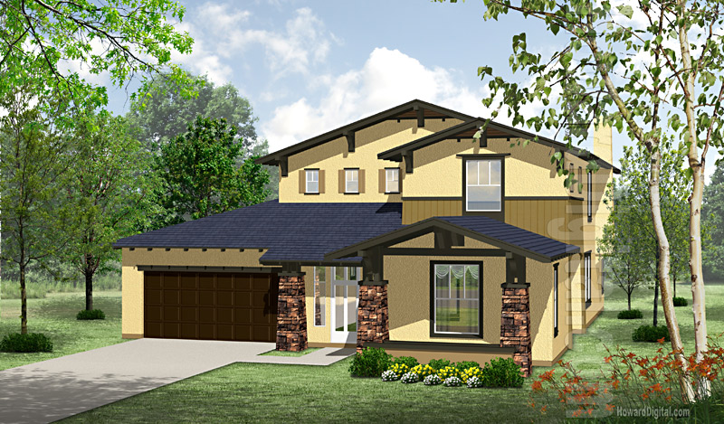 House Illustrations - Home Renderings - Jacksonville AR