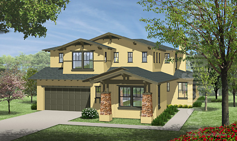House Illustrations - Home Renderings - Pine Bluff AR