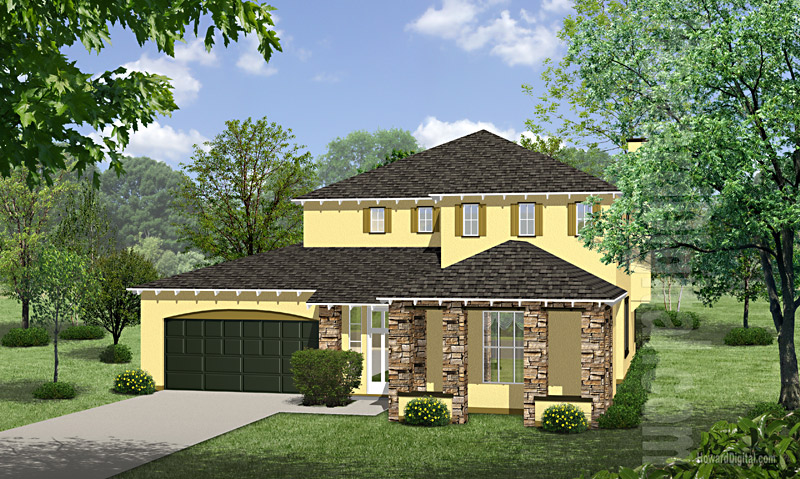 House Illustrations - Home Renderings - Spring Hill FL