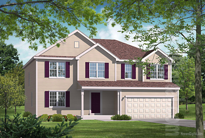 House Illustrations - Home Renderings - Pascagoula MS