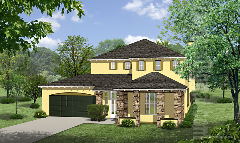 House Illustrations - Home Renderings - Brentwood NY