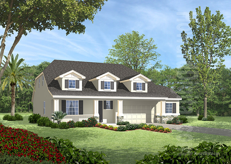 House Illustrations - Home Renderings - Garland TX