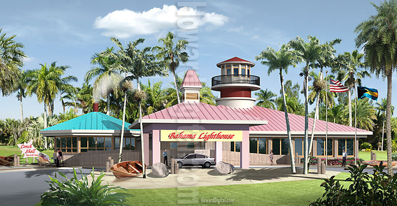 Architectural Illustrations Bahama Lighthouse Restaurant