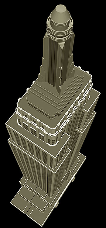 3d Empire State Building 3ds max model mesh solid model stereolithography  sla stl