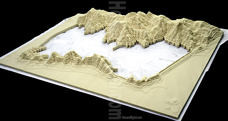 Relief Maps - Diamond Valley Lake Relief Map - Hemet, California, CA Model-03